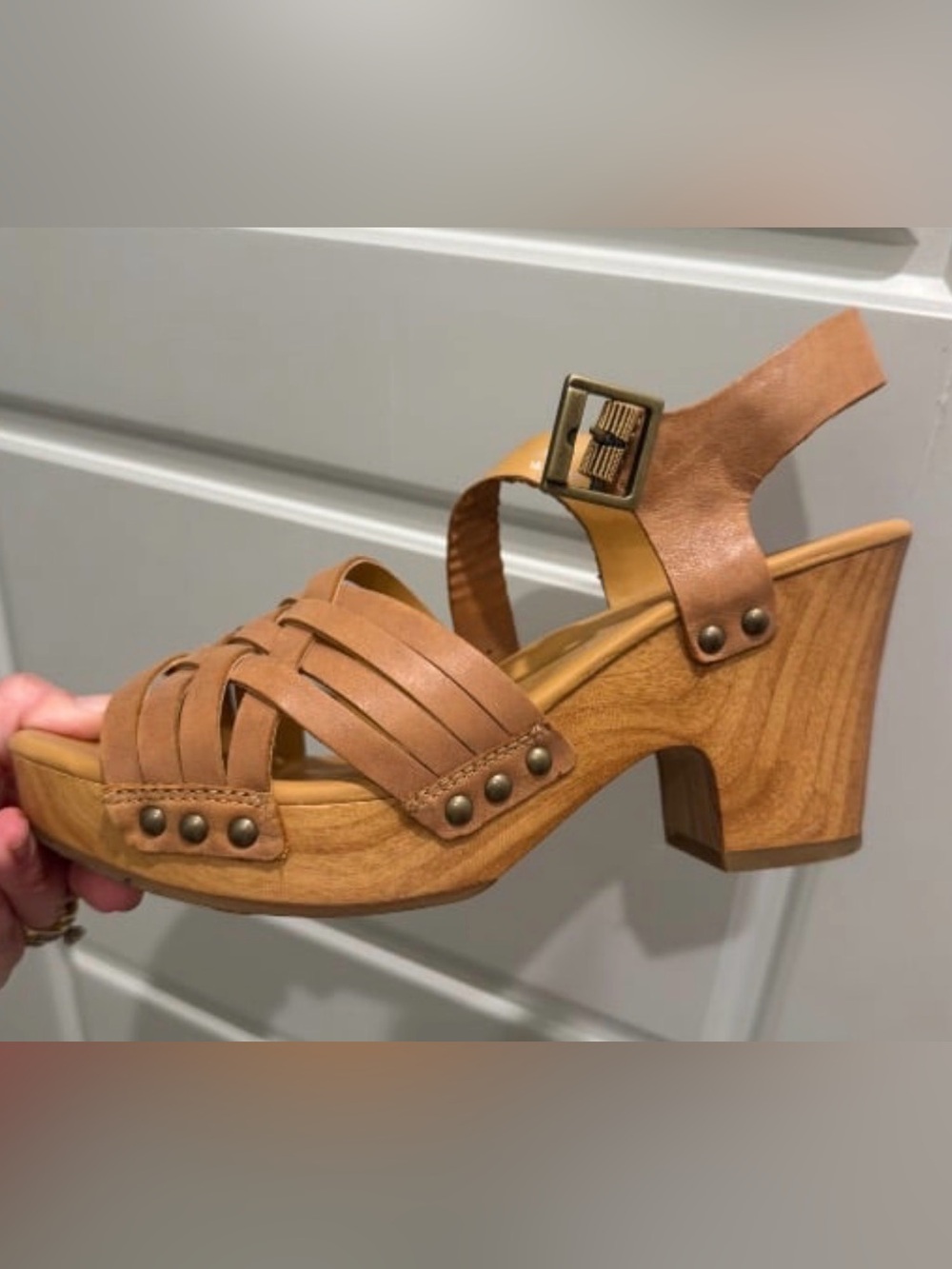 ✨ NIB KORKS Berryessa Women’s Tan Leather Platform Sandals